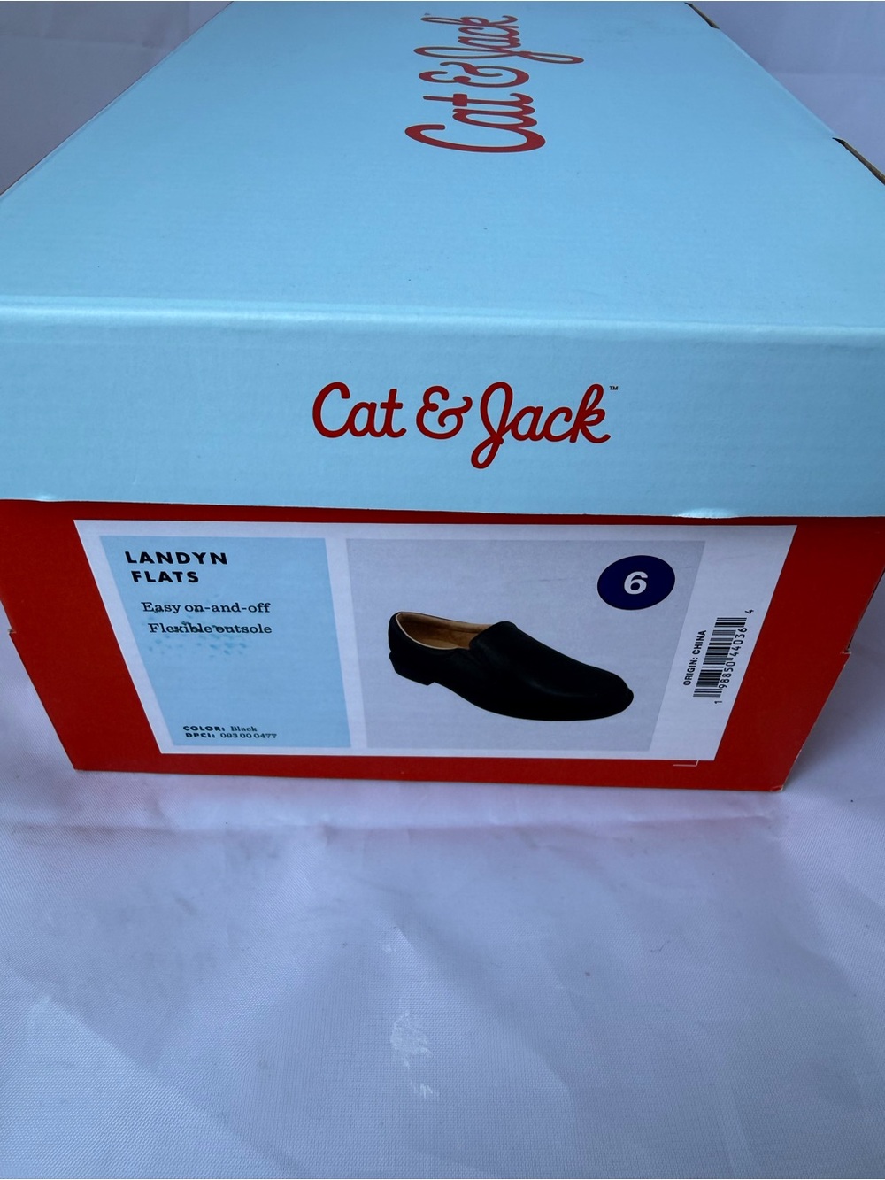 Cat & Jack Landyn Flats Boys Black Dress Shoes | Size 6 | Original Box - Picture 6 of 9
